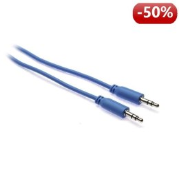 Kabel audio AUX, Jack 3.5mm M- Jack 3.5mm M, 1.8m, niebieski