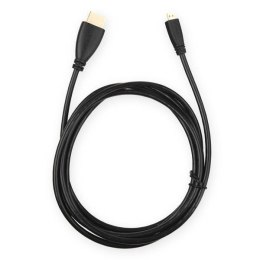 4World Kabel HDMI [M]- mini HDMI [M] V1.4, High Speed z Ethernet, 1.8m, pozłacane końcówki, czarny
