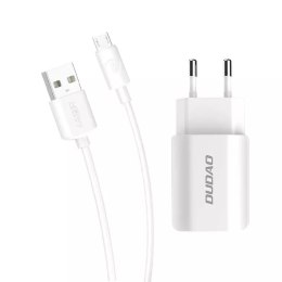 Dudao ładowarka sieciowa EU 2x USB 5V/2.4A + kabel micro USB biały (A2EU + Micro white)