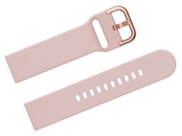 Pasek gumowy do smartwatch 22mm - różowy/rosegold