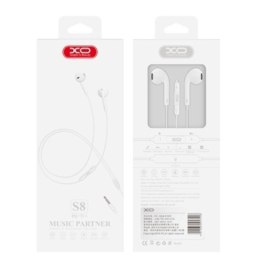 XO słuchawki przewodowe S8 jack 3,5mm douszne białe