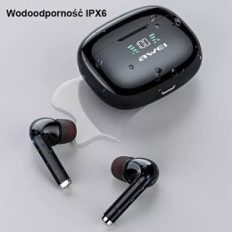 AWEI Słuchawki sportowe Bluetooth 5.2 TA8 TWS + stacja dokująca Czarne