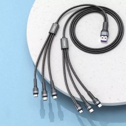 Wielofunkcyjny kabel 6 w 1 Remax Jany Series ze złączami USB, 2 x micro USB, 2 x USB Typ C, 2 x Lightning o długości 2 m czarny 