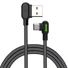 Mcdodo CA-5280 LED úhlový kabel USB na USB-C, 1,8 m (černý)