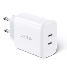 Nástěnná nabíječka UGREEN 2x USB Type C 40W Power Delivery bílá (10343)