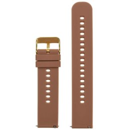 Pasek gumowy do zegarka U27 - brązowy/złoty - 18mm