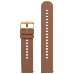 Pasek gumowy do zegarka U27 - brązowy/złoty - 22mm