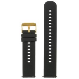 Pasek gumowy do zegarka U27 - czarny/złoty - 18mm