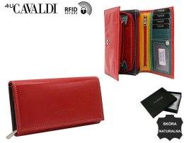 Duży, skórzany portfel damski z systemem RFID — 4U Cavaldi
