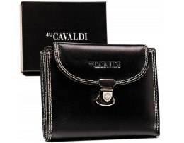 Średni, skórzany portfel damski na zatrzask — 4U Cavaldi