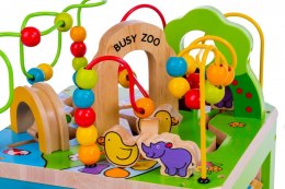 Drewniana kostka edukacyjna duża Zwierzęta Zoo