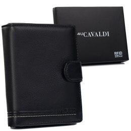Klasyczny portfel męski z eleganckimi przeszyciami — Cavaldi