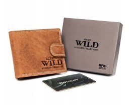 Skórzany portfel męski na zatrzask — Always Wild