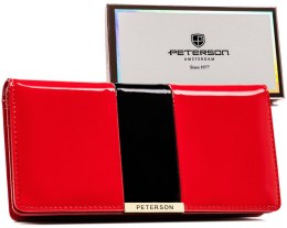 Duży, elegancki portfel damski ze skóry ekologicznej — Peterson