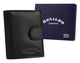 Mały, skórzany portfel męski na zatrzask — Ronaldo