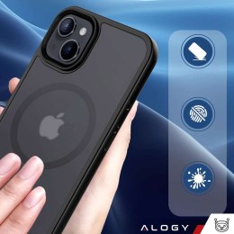 Etui do iPhone 14 Mag Safe Matt Case Cover matowe obudowa Alogy Ring pancerne na telefon Czarne