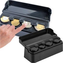 Kasetka na bilon bilonówka portfel organizer schowek na monety drobne do samochodu auta biura domu pudełko Alogy czarny