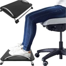 Podnóżek biurowy podstawa pod stopy nogi regulowany solidny wygodny regulacja kąta do komputera czarny