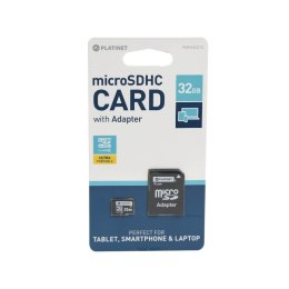 PLATINET microSDHC SECURE DIGITAL + ADAPTER SD 32GB class10 [41843]