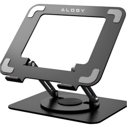 Stojak na laptopa Macbook'a 17 podstawka uchwyt stolik składany obrotowy 360 regulowany aluminiowy na biurko Alogy czarny