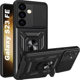 Etui do Samsung Galaxy S23 FE pancerne Slide Case Ring obudowa ochrona aparatu Camshield Alogy czarne