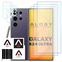 Szkło hartowane do Samsung Galaxy S24 Ultra 3x na ekran + 2x na obiektywy aparatu Lens Pro+ 9H Alogy zestaw szkieł