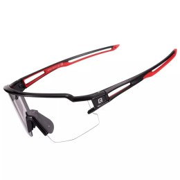 Okulary rowerowe Rockbros 10173 fotochromowe UV400 - czarno-czerwone