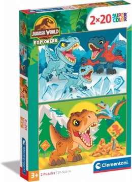 Puzzle 2x20 elementów Super Kolor Jurassic World