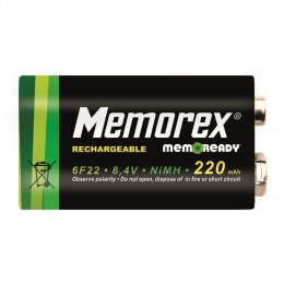 MEMOREX RECHARGEABLE ACCUMULATOR 220mAh 6F22x1 (9V) x 1 BL Ready NiMH A0050