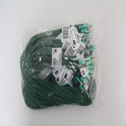 OMEGA CORDYL FABRIC CABLE KABEL BRAIDED LIGHTNING TO USB 2A POLYBAG OEM 1M GREEN [44039]