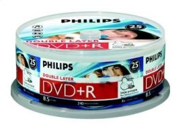 PHILIPS DVD+R 8,5GB 8X DL WHITE INKJET PRINT. CAKE*25 DR8I8B25F/00