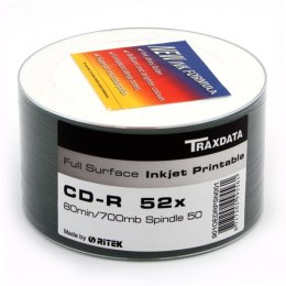 TRAXDATA CD-R 700MB 52X FF INKJET WHITE PRINTABLE SP*50 901SP50NOPCPL