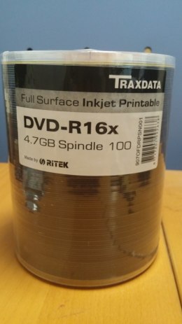 TRAXDATA DVD-R 4,7GB 16X FF WHITE INKJET PRINTABLE SP*100 907OFDRPSN001