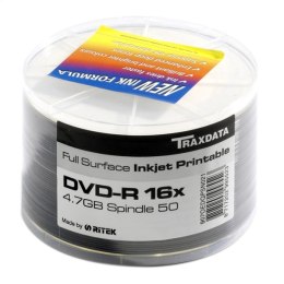 TRAXDATA DVD-R 4,7GB 16X WHITE INJKET FF PRINTABLE SP*50 907SP50NOPCPL
