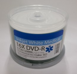 TRAXDATA RITEK DVD-R 4,7GB 16X INKJET FF PRINTABLE MEDICAL CAKE*50 907CK50-IW-MD