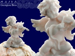 Aniołek grający na skrzypcach - alabaster grecki