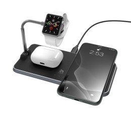 Adam Elements Omnia Q3 - bezprzewodowa stacja ładująca do 3 urządzeń z uchwytem do Apple Watch (black)