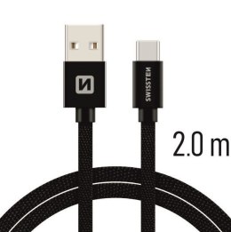 KABEL SWISSTEN TEXTILE USB/USB-C 3A 2M BLACK