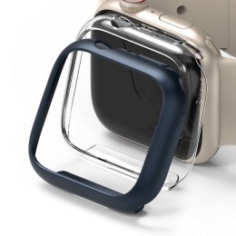 2x Nakładka ramka Ringke Slim pokrowiec do Apple Watch 7 41mm Clear & Metallic Blue