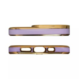 Coque Fashion pour iPhone 12 Pro Gold Frame Gel Cover Violet