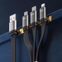 Câble WK Design 3-en-1 pour charge rapide / transmission de données USB - USB Type C / Lightning / micro USB 6A blanc (WDC-157th
