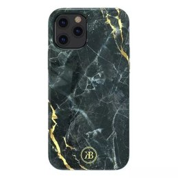 Kingxbar Marble Series case decorated printed marble iPhone 12 mini black