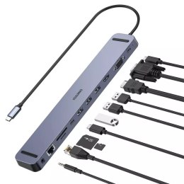 Adaptateur multifonctionnel pour station d'accueil Choetech HUB USB Typ C 11in1 100W PD gris (HUB-M20)