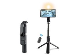 Selfie Stick Tripod Roreta Wireless Bluetooth statyw z lampką LED Black