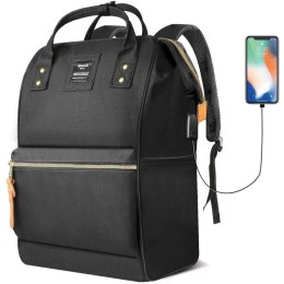 Plecak wodoodporny Himawari Travel Backpack pokrowiec Futerał z portem USB Black