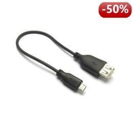 G&BL Kabel USB OTG, USB A F- Micro USB B M, 0.2m, czarny