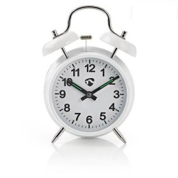 Nedis Analogue Desk Alarm Clock | Metal | White