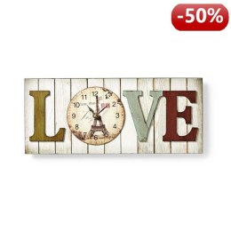 Nedis Wooden-Style Wall Clock in Frame | 'LOVE' Design