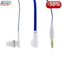 4World Słuchawki douszne DuoColor jack 3.5mm 1.2m niebieski/biały