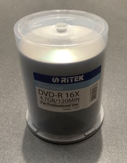 TRAXDATA RITEK DVD-R 16X RITEK PRO INKJET PRINTABLE SILVER CAKE*100 907CK100ISPRO